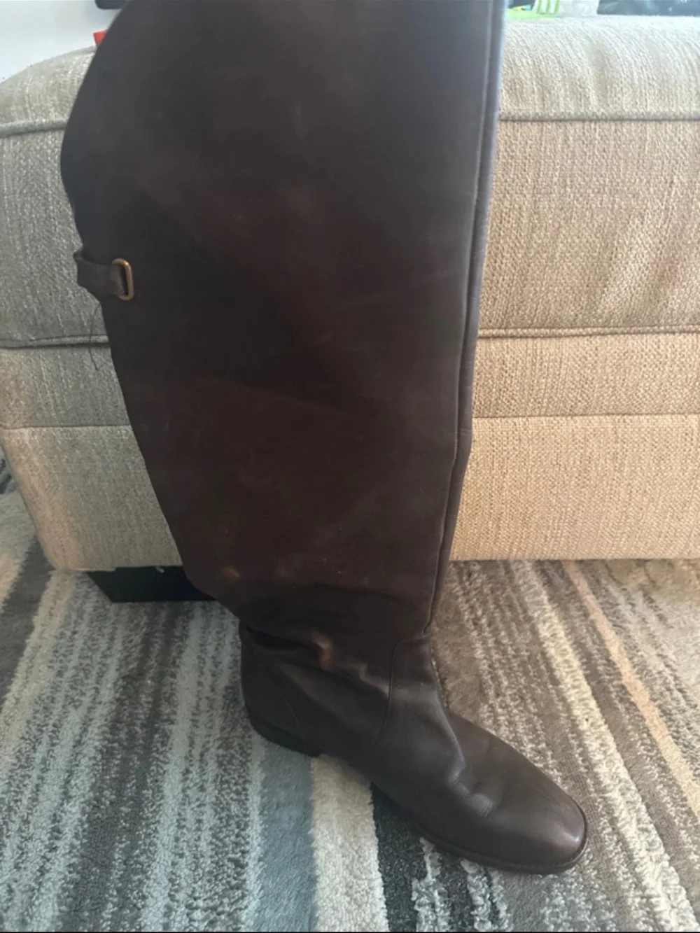 Classic Brown Leather Tall Riding Boots - COACH